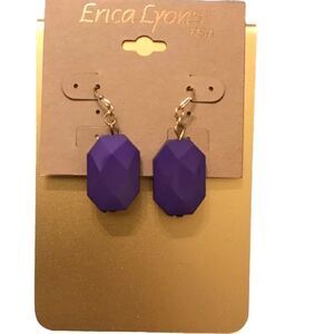Erica Lyons purple gem earrings NWT